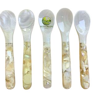 ช้อนเปลือกหอยมุกเวียดนามแบบใหม่รักษ์โลก ดีไซน์หรูหราสำหรับงานเลี้ยง ด้ามจับสั้น ผลิตจากวัสดุธรรมชาติ รับผลิตแบบ OEM/ODM มีตัวอย่างให้ดู - Product Image 2