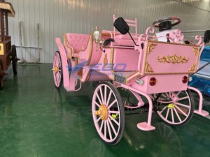Carruaje de Caballos Victoria para Turismo, de Bajo Precio y Alta Demanda, Color Rosa, para Bodas al Aire Libre y Viajes, Carruaje Eléctrico sin Caballos - Product Image 5