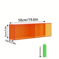 Étagère murale flottante rectangulaire minimaliste moderne en acrylique, finition polie, organisateur de rangement mural pour la maison, multi-usages