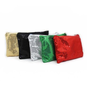 Customized Trendy Evening Party <strong>Flats</strong> Black and <strong>Silver</strong> Sequin Foldable Shoes with Bag - Product Image 3