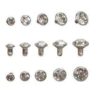 Dekorasi Pakaian Garmen Keling 5MM 6MM 7MM 8MM 9MM 10MM Logam Warna-warni Akrilik Berlian Kristal Berlian Imitasi Stud Rivet - Product Image 5