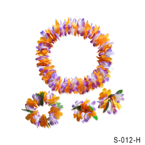 Bracelet hawaïen avec fleur pour femmes, serre-tête Leis Luau, bandeau de cheveux, collier, vacances à la plage, été - Product Image 5