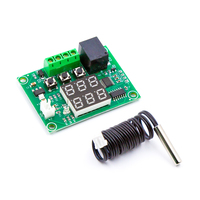 KUNOGSHUN XH-W1219 Merah+Hijau Layar Ganda Termostat Panas Dingin Saklar Pengatur Suhu Termometer Kontrol Termo Modul Sensor NTC