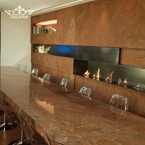 GOLDTOP Luxury Polished Brown <b>Chocolate</b> Quartzite Warm Earthy <b>Slabs</b> for Modern Kitchen Islands and Cozy Feature Walls - Product Image 1