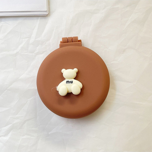 Dễ Thương Phim Hoạt Hình Xách Tay Gấp Vòng Gương Lược Du Lịch Túi Lược Đệm Không Khí Massage Bàn Chải Tóc Với Gương - Product Image 5