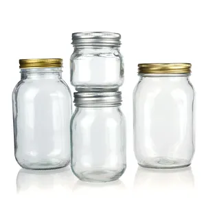 Personalizado reciclado 150Ml 200Ml 250Ml 380Ml 500Ml 5Oz 6Oz Frasco De Vidrio Caviar Glass Mason Jar con tapas