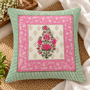 Coussins décoratifs en coton, impression traditionnelle faite à la main, respirants, doux, pour la décoration moderne de la maison, des hôtels et des chambres. - Product Image 2