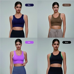 Sujetador deportivo transfronterizo para mujer con almohadillas integradas, espalda hermosa, transpirable, a prueba <span class=keywords><strong>de</strong></span> golpes y cobertura lateral para fitness y ropa deportiva. - Product Image 2