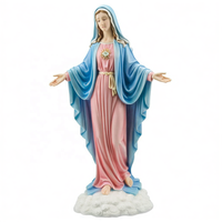 Statue de la Vierge Marie en résine fabriquée à la main, figurine religieuse catholique, statue de la Madone pour l'extérieur, souvenirs, cadeau