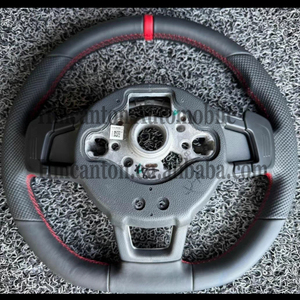 Rueda de cuero liso personalizada de fábrica para Volkswagen R-line Passat Golf Jetta Tiguan Polo Bora Arteon 2010-2025 volante de coche - Product Image 2