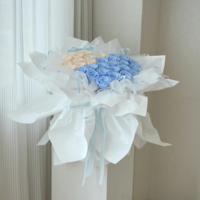 Romantisch Blauw Apricot Grote Ge conserveerde Echte Rozenboeket Aanpasbaar Eeuwigdurend Bloemenboeket Valentijnsdag Cadeau voor Huisdecoratie