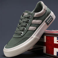 Chaussures décontractées et sportives vulcanisées pour hommes, à lacets, avec empeigne en toile et semelle en caoutchouc respirante et durable, tendance mode