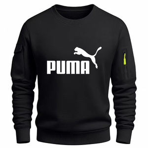 Sweat-shirt unisexe décontracté en maille avec imprimé lettres, <span class=keywords><strong>nouvelle</strong></span> collection automne-hiver, style urbain tendance, en polaire 250g, coupe classique avec poche - Product Image 1