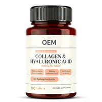 Comprimés de collagène et d'acide hyaluronique Bioby OEM Private Label 1500 mg pour la beauté, les cheveux, la peau et le soutien des articulations