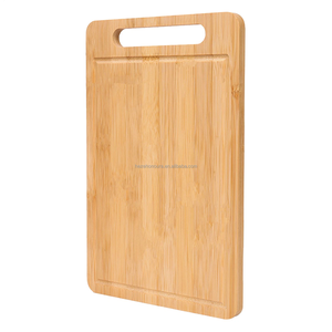 Solid Bamboo Chopping Blocks Natural Wooden <strong>Boards</strong> with Groove Reusable Dishwasher Safe 1cm Thick - Product Image 1