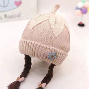 Girl Lovely Princess Christmas Autumn Winter Warm Baby <b>Ear</b> <b>Protector</b> Acrylic Super Cute Wig Knitted Hat Common - Product Image 4