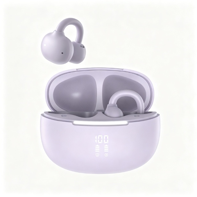 Clip-On OWS Open Wearable Stereo Sports Earphones S73 Hi-Fi Stereo HD Sound Wireless LED Power Display Ear Earbuds