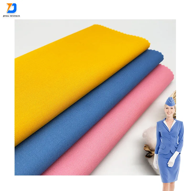 Jinda Customize materials fabric Plain Dyed polyester woven fabric cotton polyester fabric