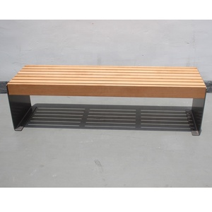 Panca da Parco Pubblica in <span class=keywords><strong>Legno</strong></span> Senza Schienale per Esterni in Vendita - Product Image 2