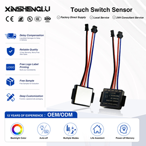 สวิตช์<span class=keywords><strong>เซ็นเซอร์</strong></span>สัมผัสขนาดเล็กสำหรับไฟ LED ตัวควบคุมแบบอินไลน์หรี่แสงได้12V 24V DC ตู้และใต้ตู้ควบคุมไฟ LED - Product Image 1