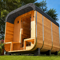 Ruang Sauna Kubus Kayu Solid Hemat Energi dan Ramah Lingkungan dengan Panel Kontrol WiFi Pemanas Listrik 9kW
