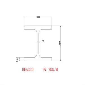 H-образная сталь HE320A 310x300x9x15. 5s235jr/S355JR подшипниковая балка