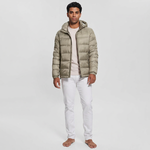High Quality Waterproof Canvas Puffer <b>Jacket</b> for <b>Men</b> Winter <b>Long</b> Sleeve Coat with Stand Collar Wholesale Winter Wear - Product Image 1