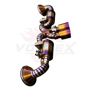 Vortex <b>Titanium</b> Valvetronic Exhaust fits Porsche 911 992 GT3 4.0L Performance Racing Muffler Burned Blue Upgrade Kit - Product Image 4