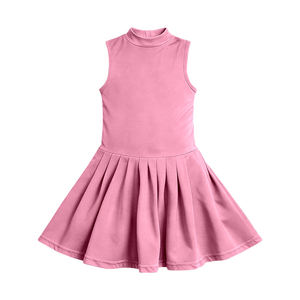 GSD3889 Venta al por mayor Nuevo conjunto de yoga estilo boutique para niñas, vestido amarillo liso para niña, sin MOQ, ODM - Product Image 5