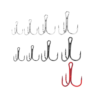 Juego de 20 Anzuelos de Pesca de Acero con Alto Contenido de Carbono, Tres Puntas, con Recubrimiento de Níquel Rojo, Negro y Blanco - 2 Unidades #   4 #   8 #   Una Caja - Product Image 6