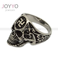 En gros Viking Gothique Crâne Vintage Argent Fine Anneaux En Acier Inoxydable Usage Quotidien Comme Cadeaux pour Hommes