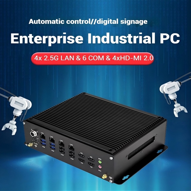6xCOM Enterprise Industrial Computer Core I5 14450HX I7 13650HX 12800HX 4xLan 4xHD GIPO Win11 Automatic Control/digital Signage