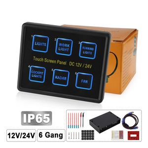 แผงสวิตช์หน้าจอสัมผัส Cnspeed 6 ช่อง 12V 24V IP65 กันน้ำ สำหรับควบคุมไฟรถยนต์ เรือ และเรือเดินทะเล - Product Image 1