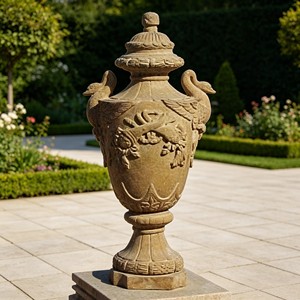 Macetero de mármol con figura de dama arrodillada, escultura europea de mujer, urna de piedra para decoración de jardín, patio o villa, 36-5 Timeless - Product Image 3