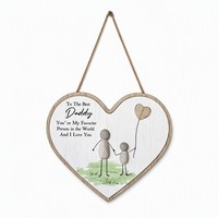 Figurine en résine décorative en forme de cœur, plaque en MDF assemblable, mini figurines 19x20cm, impression personnalisée