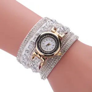 Luxus Leder niedlichen Charme Quarzuhr Frauen Damen Casual Crystal Fashion Armband Armbanduhr relogio feminino weiblich