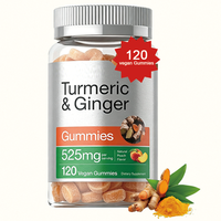 Permen Kunyit Jahe OEM dengan Curcumin dan Lada Hitam untuk Dewasa, Antioksidan, Pendukung Pencernaan dan Imunitas, 120 Permen Vegan