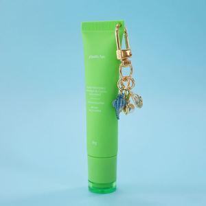 Brillo de labios de plástico rosa de 15ML para tubo de esencia, manguera de lápiz labial cosmético con Piercing, cadena de cuentas, colgante, tubos de brillo de labios con dijes - Product Image 4