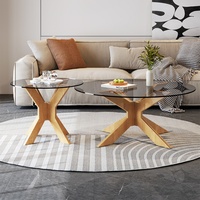 Table basse à thé et café, nouveau design, luxe moderne, petite table d'appoint en verre, tables basses en bois pour salon