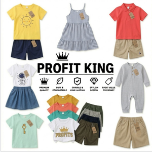 Conjuntos de verano estampados a la moda para niños, trajes casuales de 2 piezas para niños y niñas, entrega de estilos variados al azar. - Product Image 1
