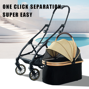 Nouveau Style Pliant Pet Voyage Oxford 4 Roues En Aluminium Chat Chariot Transporteur <span class=keywords><strong>Chien</strong></span> Poussette avec 20-30kg Capacité De Charge - Product Image 4