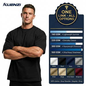 T-Shirt Bianche all'Ingrosso, 100% Cotone, Stampa Logo Personalizzata OEM, Magliette da Uomo Multi GSM Oversize con Spalle Cadenti, Streetwear Kuenzi DTG - Product Image 1