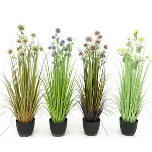 Wholesale China Direct Sales New Products Artificial Alfa Onion Grass Decorative Artificial Potted Plant Reed Grass