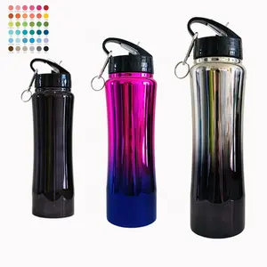 Custom Stainless Steel Bouteille Portable Sports Drink bottle with Straw 750ml Thermos Portable Outdoor Travel Camp Water Bottle