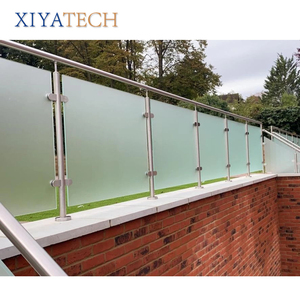 XIYATECH Barandilla de vidrio de poste de acero inoxidable moderna con pasamanos seguro para balcones al aire libre e instalaciones de cercado - Product Image 1