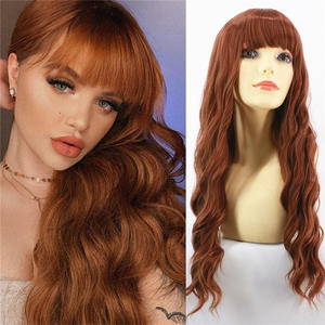 Tiktok Perruques du commerce extérieur pour les femmes, cheveux longs colorés, franges d'air, boucles, laine de soie haute température, en stock - Product Image 3