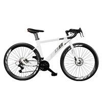 Bicicleta de Carretera Ultraligera con Manillar Curvo para Hombre, 700C, Neumáticos Estrechos, Multivelocidad, Frenos de Disco, Cuadro de Acero de Alto Carbono, 21 Velocidades