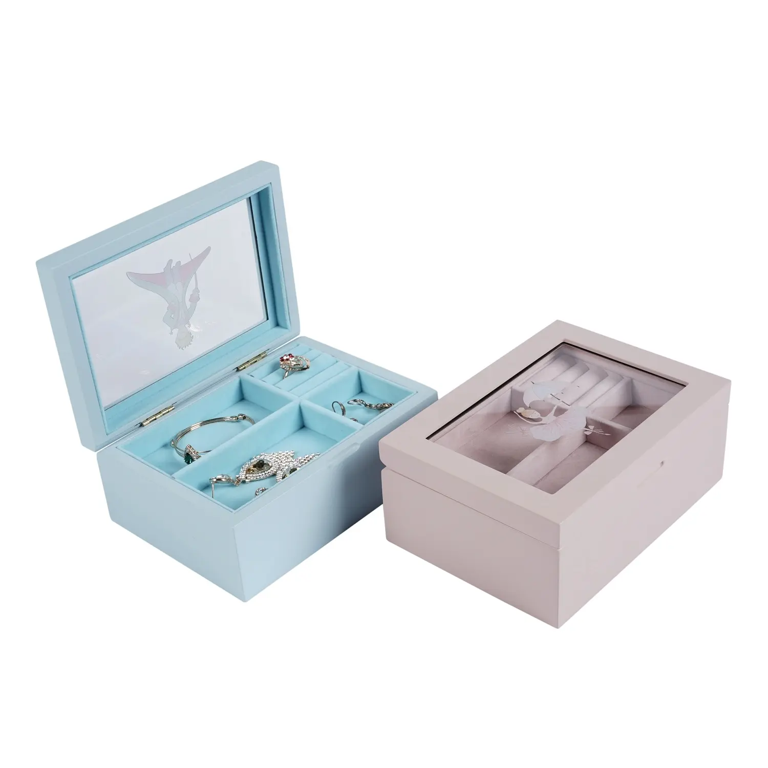 Factory Wholesale Acrylic Lid Luxury Jewelry Packaging Custom Wooden Music Box