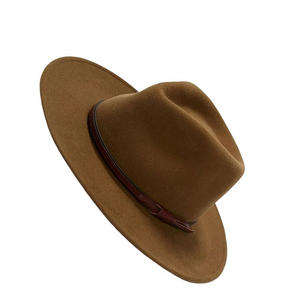 도매 와이드 챙 100% 울 페도라 모자 패션 겨울 봄 넓은 챙 남성 부르고뉴 페도라 소모레로 펠트 모자 - Product Image 6