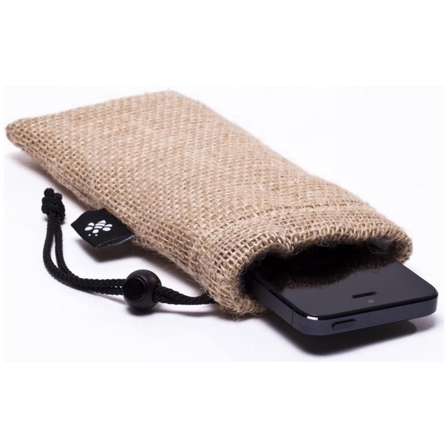 Jute Bags Cellphone Printed Mobile Pouch